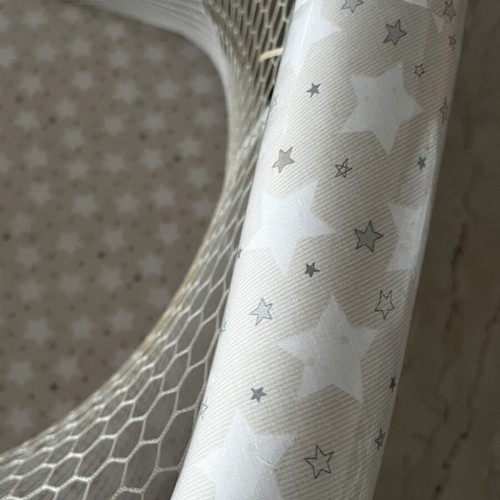 Baby playpen used with mesh sides beige with stars