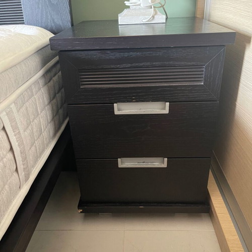 Bedroom set with mattress and storage used
