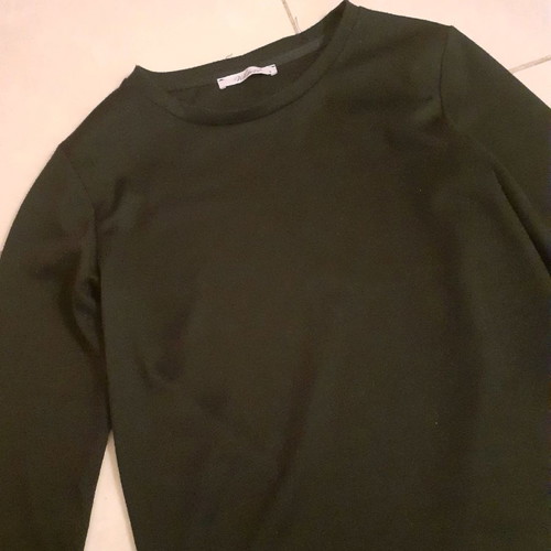 White 22 blouse black, size small, like new with bell sleeves