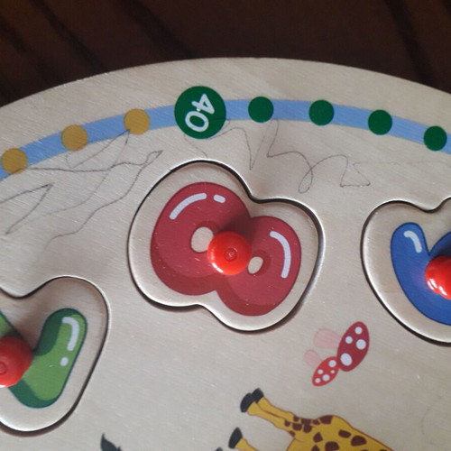 Wooden children's toys used, set of 3 pieces
