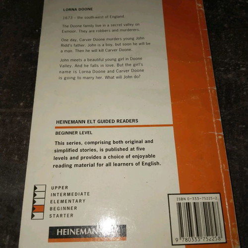 Lorna Doone book used, English short story, 63 pages