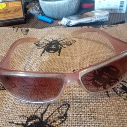 DKNY sunglasses used, pink and brown