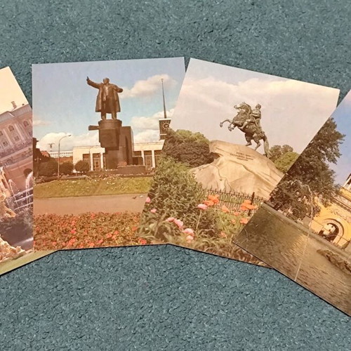 Postcards used, pack of 14, Russian monuments 1980s
