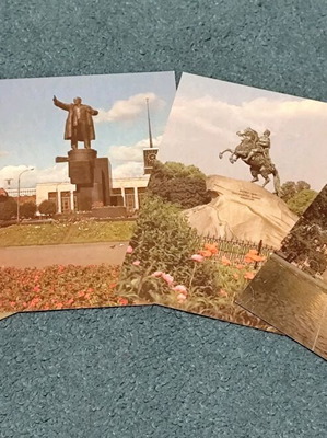 Postcards used, pack of 14, Russian monuments 1980s