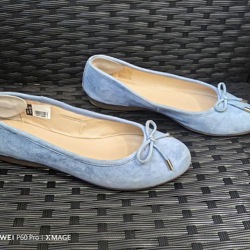 Bata ballerinas used, size 38, natural suede, blue