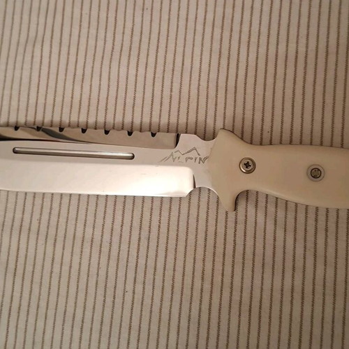 Alpin survival knife modified new with leather sheath and set