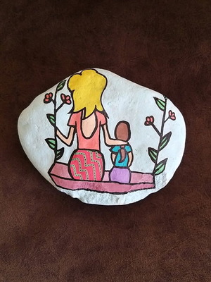 Διακοσμητική πέτρα ζωγραφισμένη με ακρυλικά χρώματα καινούργιο