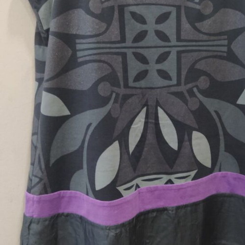 Custo Barcelona sleeveless mini dress used with ethnic pattern and purple details
