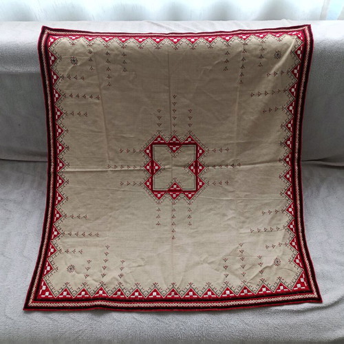 Embroidered square used, handmade