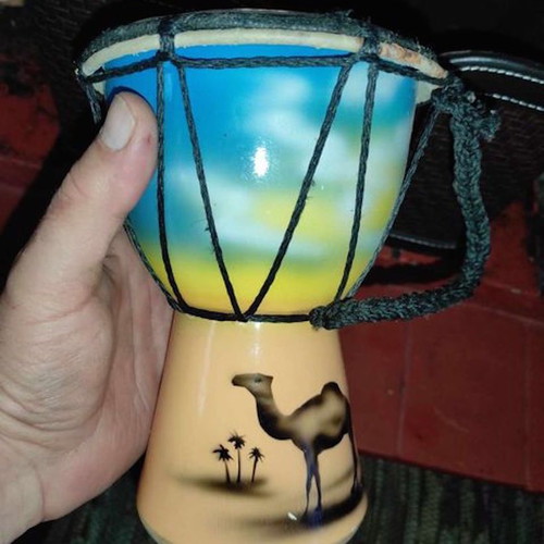 Wooden doumbek from Tunisia like new with leather