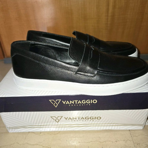 Vantaggio Loafer Shoes Size 43 New Black and White