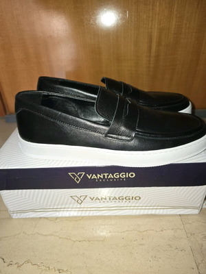 Vantaggio Loafer Shoes Size 43 New Black and White