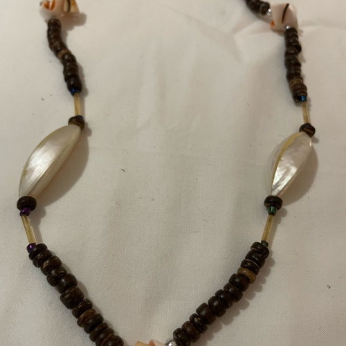 Surfer dude choker necklace new with shells and organic beads