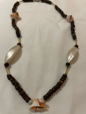Surfer dude choker necklace new with shells and organic beads