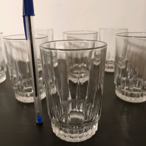 Arcoroc France Lancer Clear Glass Tumbler Set of 12 like new, 9 cm