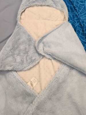 Baby cuddle blanket used, sky blue