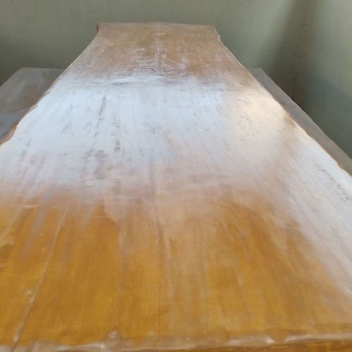 Monastic handmade solid wood table with benches