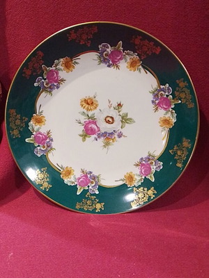 Decorative wall plate Bavarian porcelain Scherzer used
