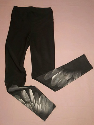 Μαύρο γυναικείο κολάν καινούργιο με υπέροχη λεπτομέρεια κάτω, X small