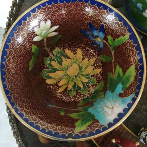 Cloisonne Chinese Art Decorations used, set of 24 pieces