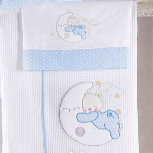 Moon Swing Ciel Baby Bedding Set with Embroidery, New