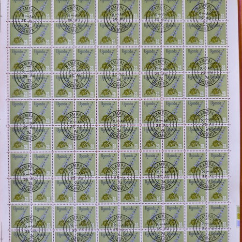 Uganda Stamp Sheet like new, 20c face value, botanical theme