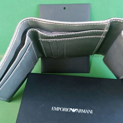 Emporio Armani fabric wallet grey-blue like new