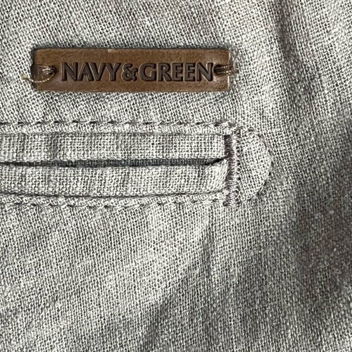 Navy & Green Linen Chinos Pants like new, beige, modern fit