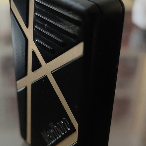 Marlboro Metal Lighter used, model adm AO088 black and gold