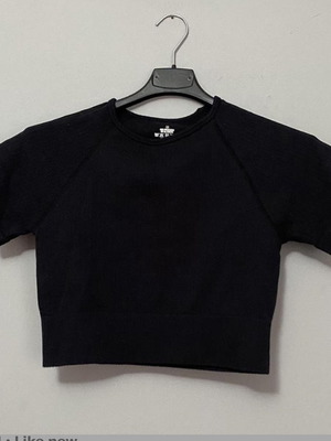 Black gym crop top used, size M, Shein