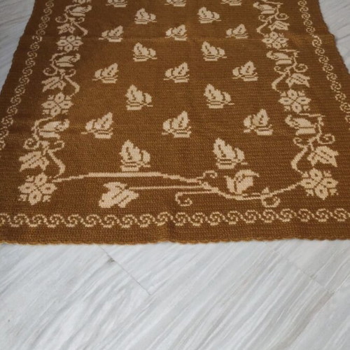 Knitted wool blanket like new, handmade 1.90x1.28 m