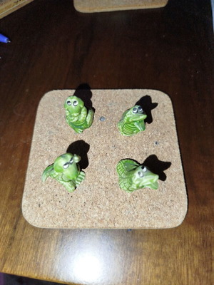 Frog figures used, set of four miniatures