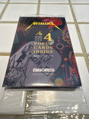 Metallica M72 2026 Europe Tour πακέτο με 4 τυχαίες συλλεκτικές κάρτες venue, sealed
