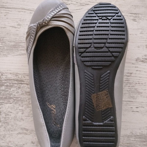 Ballerinas gray new, lightweight and comfortable women's shoes