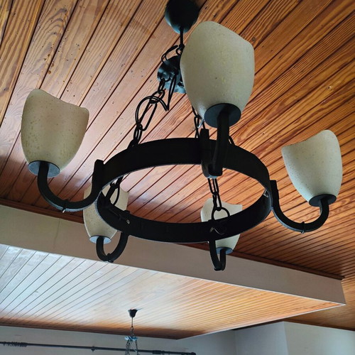 Vintage ceiling lights used, pack of 2, wrought steel