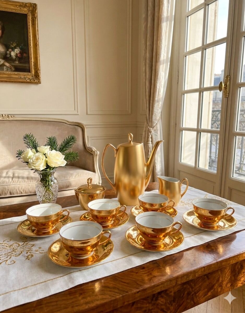 Gold Chodziez PRL vintage coffee set 15… - € 95,00 - Vendora.cy