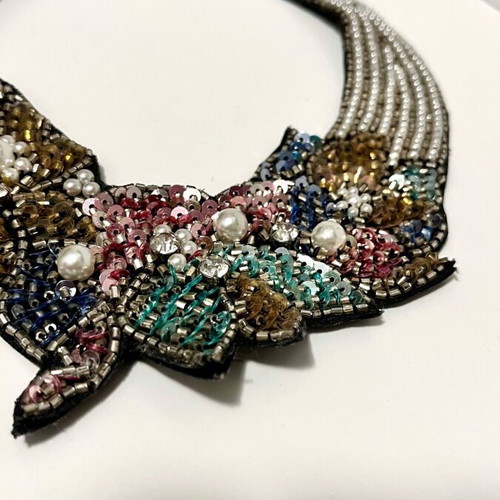 Handmade necklace with pearls and multicolored beads like new