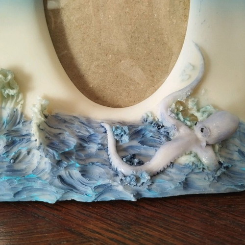 Photo frame used with sea theme dolphins and octopus 11.5x14.5 cm