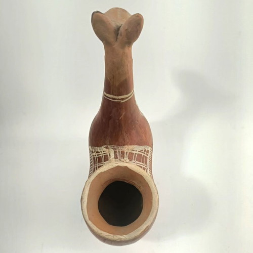 Handmade traditional Peruvian ceramic vessel in llama shape, like new