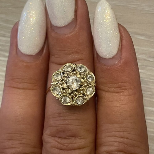 Ring 14K gold with semiprecious stones vintage used