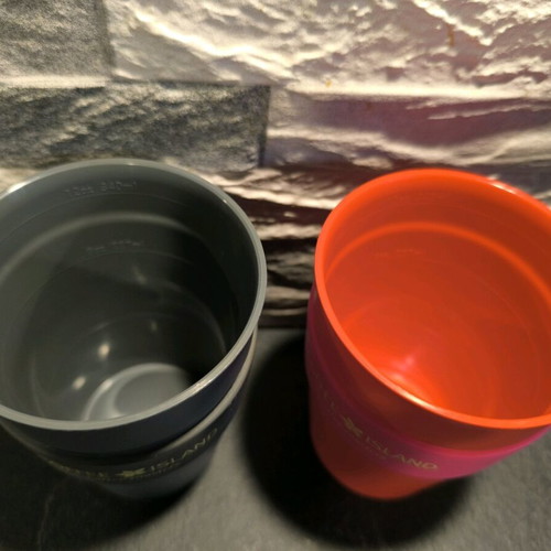 Keep Cups Coffee Island plastic set of 2 like new