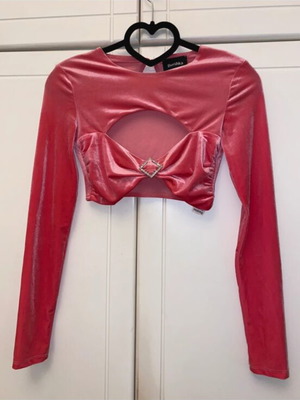 Bershka velvet pink top like new, size S