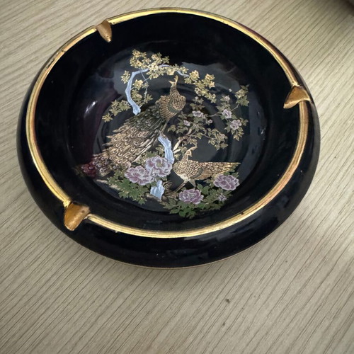 Ceramic ashtray Greek Hand Made 24K Gold like new