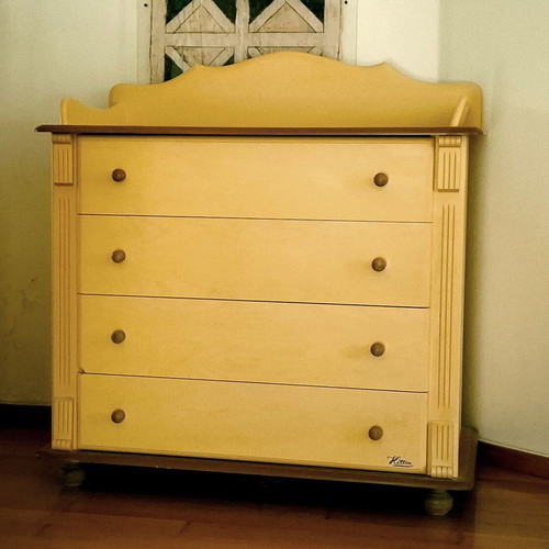 Kitten children's dresser made of solid wood used