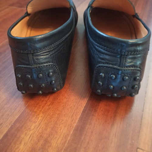 Tod's Ferrari men's loafers used, black matte leather, size 42.5-43