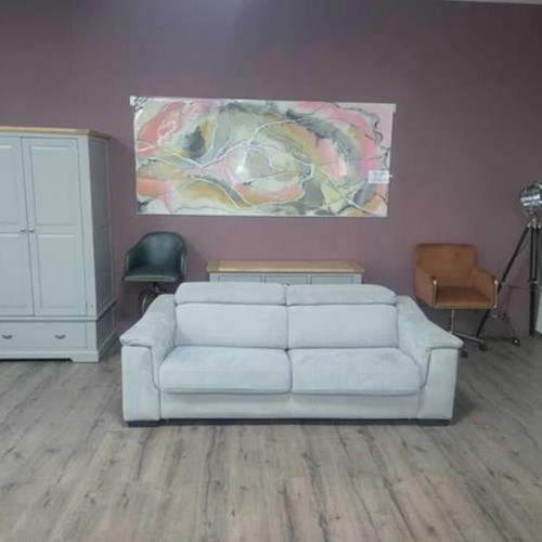 Gray fabric sofa three-seater with sleep function new