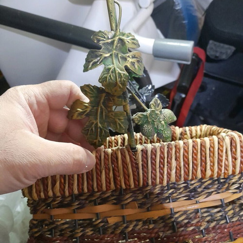 Wicker hanging decorative basket like new for all uses