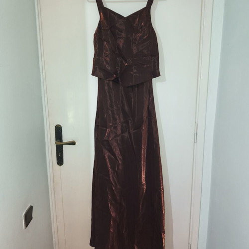 Vintage bronze metallic dress Gina Ritzi like new, made in Britain
