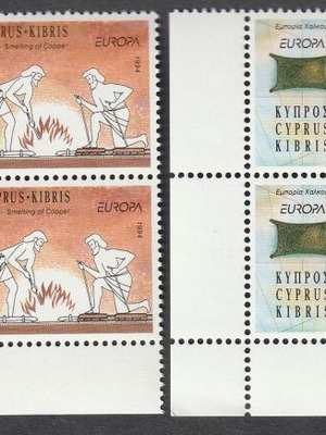 Σετ γραμματοσήμων Κύπρος 1994 Europa CEPT σε τετράδα καινούργιο
