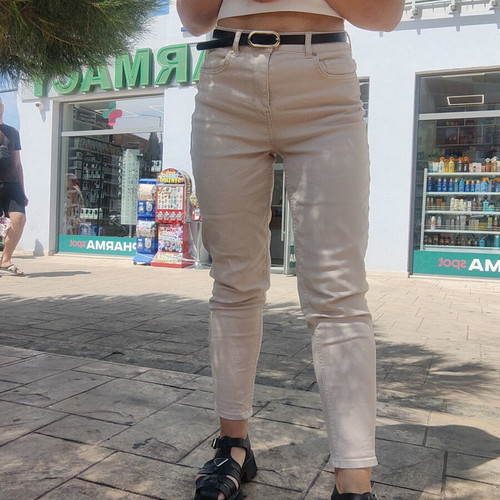 Orsay beige denim pants, size M